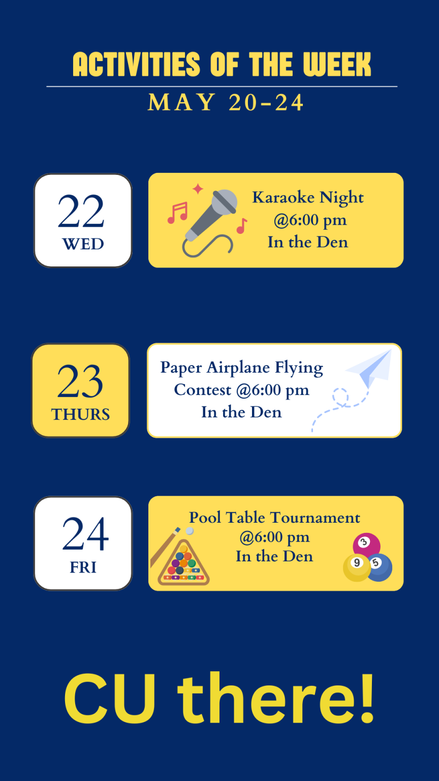 Events of the week. April May 20-24